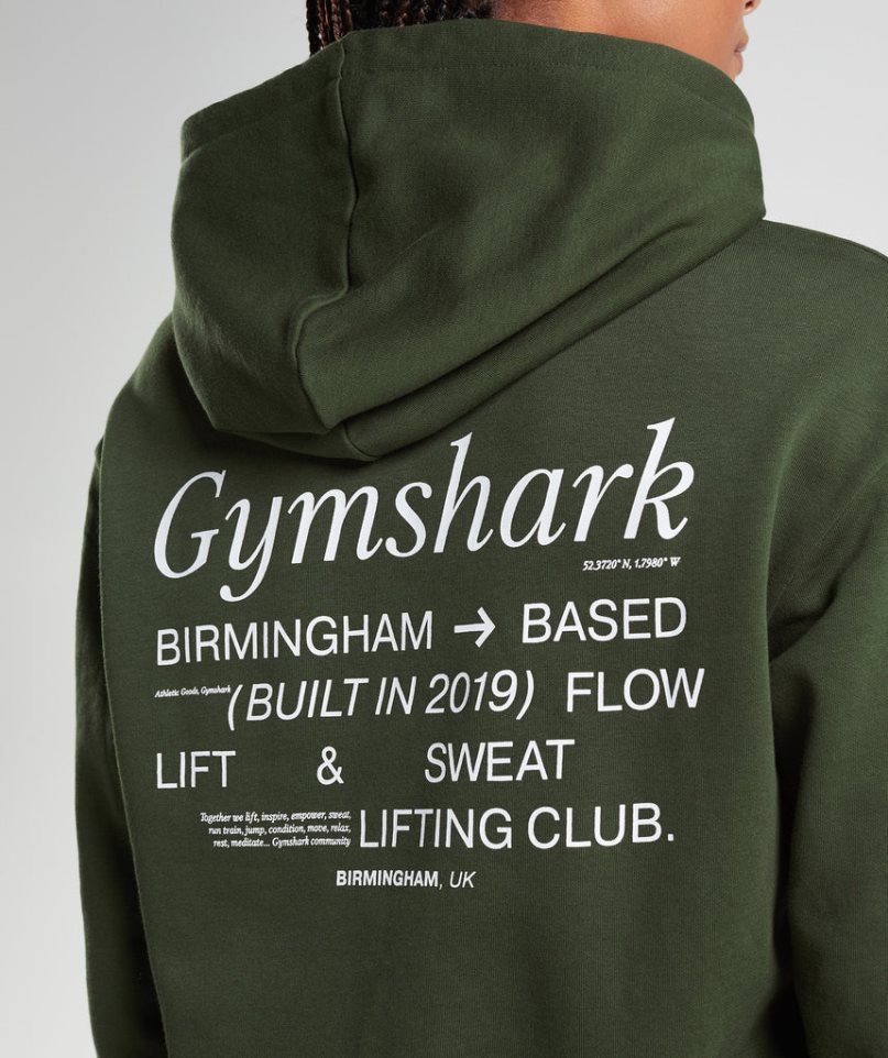 Women's Gymshark Social Club Oversized Hoodie Olive | NZ 3JCTHR